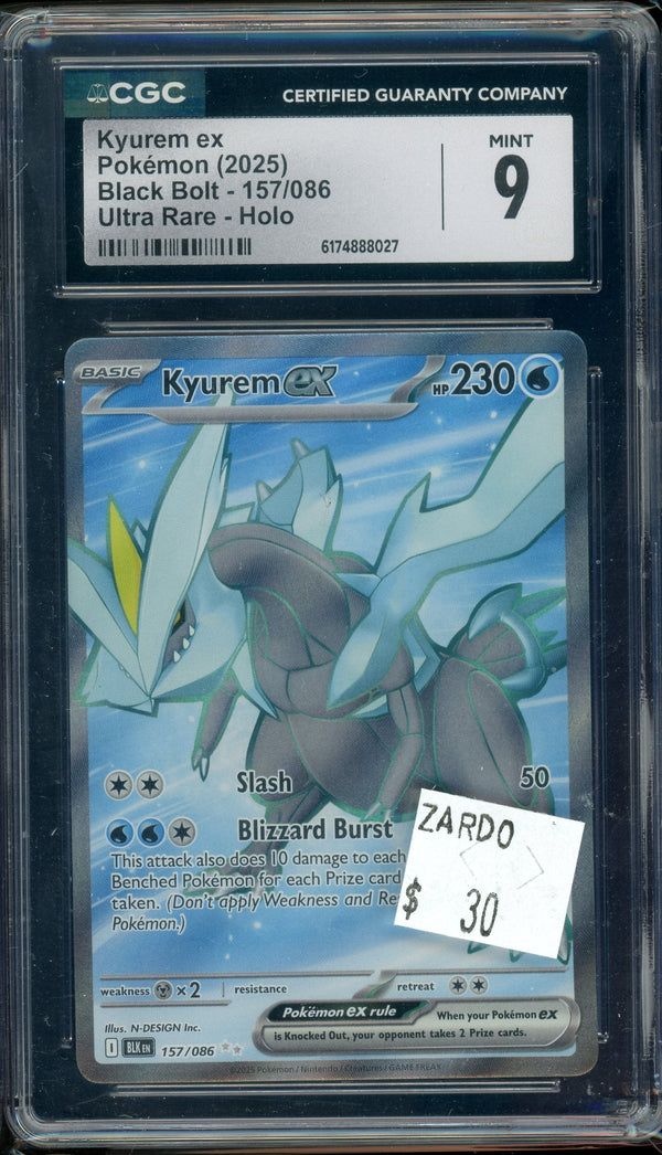 CGC 9 KYUREM EX BLACK BOLT