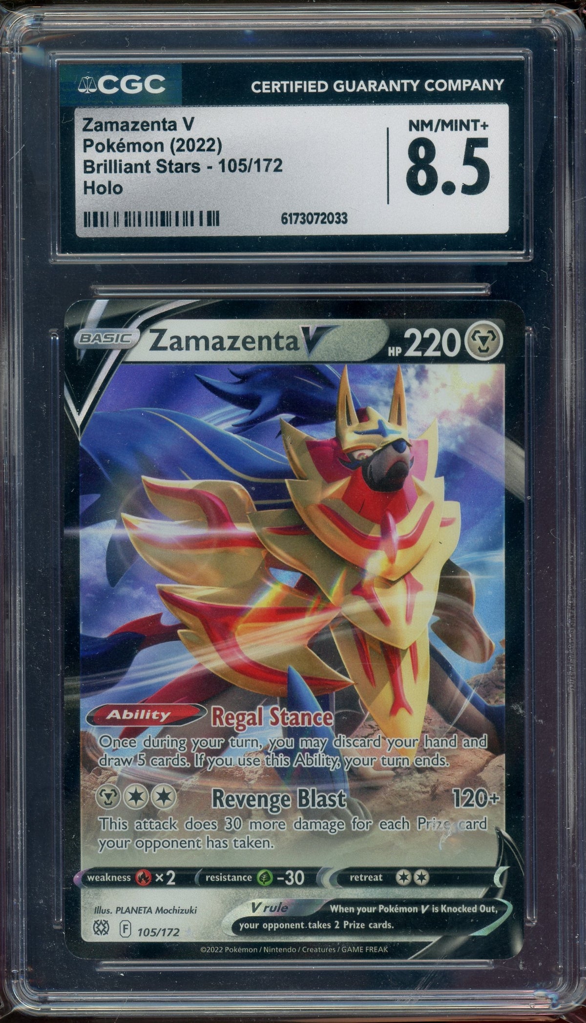 CGC 8.5 ZAMAZENTA V BRILLIANT STARS