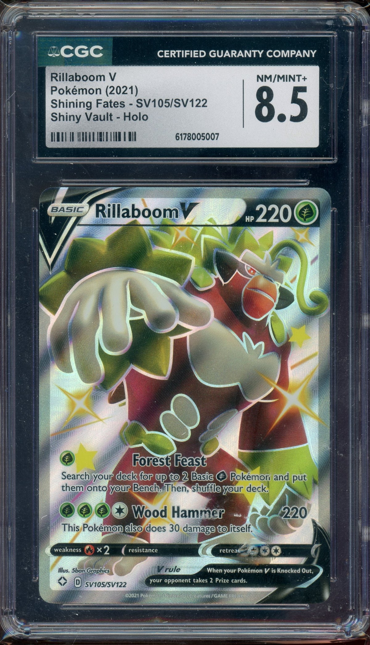 CGC 8.5 RILLABOOM V SHINING FATES