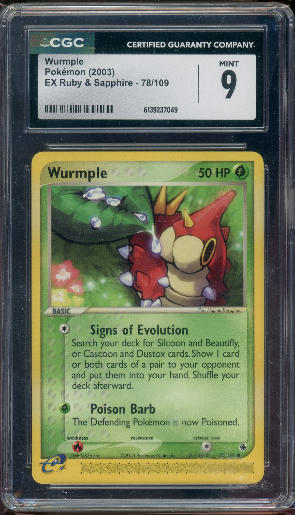 CGC 9 WURMPLE EX RUBY & SAPHIRE