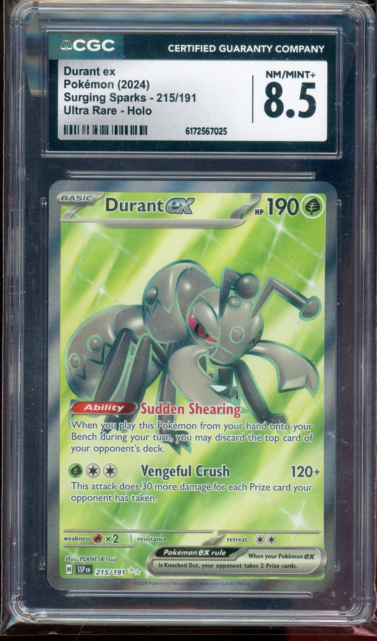 CGC 8.5 DURANT EX SURGING SPARKS