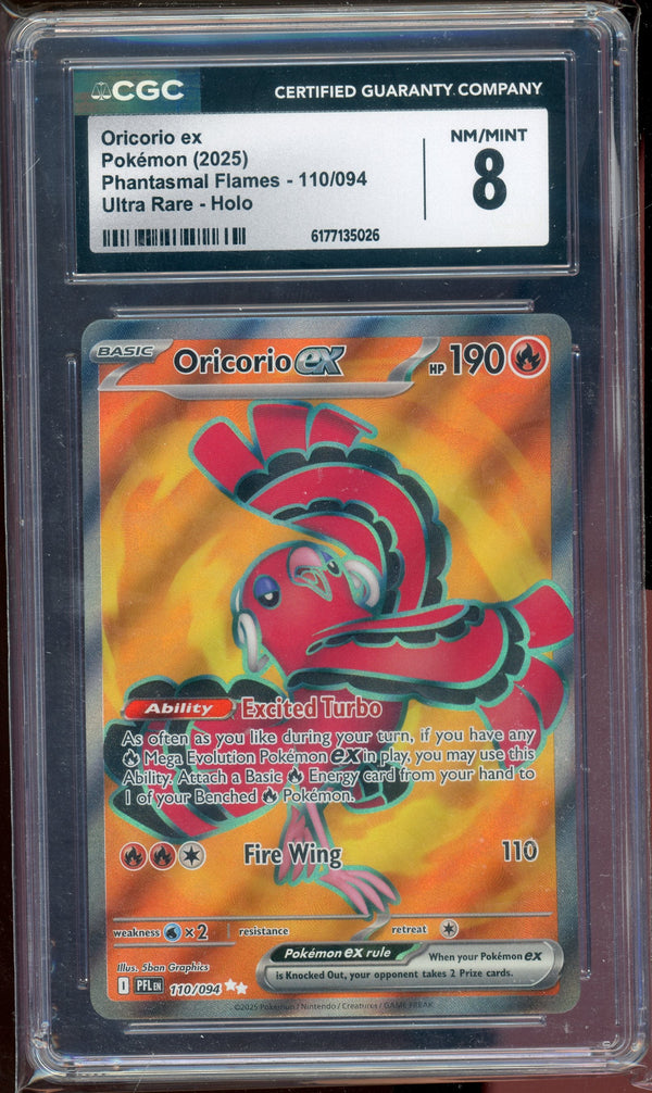 CGC 8 ORICORIO EX PHANTASMAL FLAMES