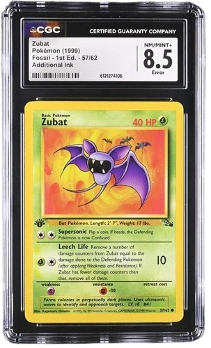 CGC 8.5 ZUBAT FOSSIL 1ST ED.