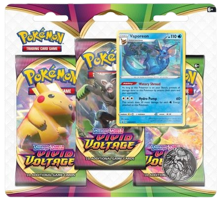 Vivid Voltage 3-Pack Blister - Vaporeon Promo